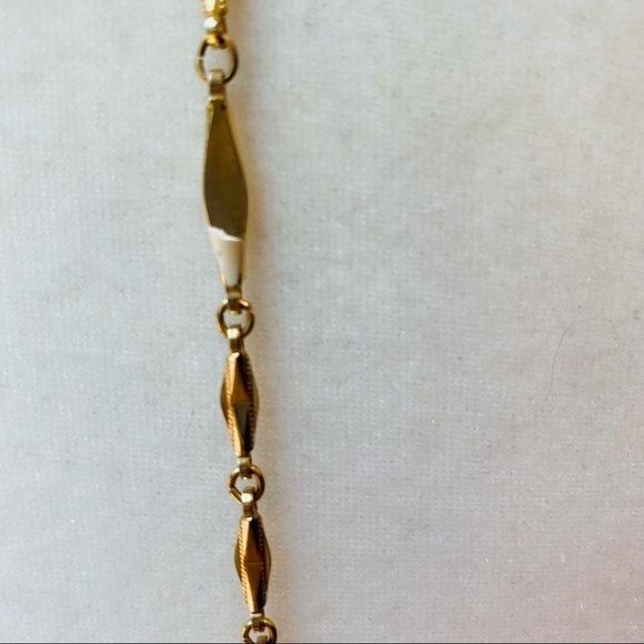 Vintage Diamond Shaped Simple Gold Tone Chain 34” Can be Worn Doubled or layered - Picture 9 of 10